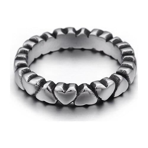 Hot sale stainless steel jewelry classic love heart and soul heart ring