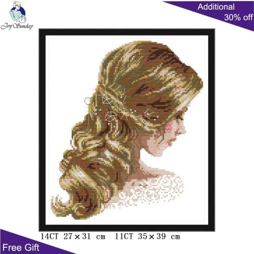 Joy Sunday Beautiful Hair Cross Stitch RA247 14CT 11CT Counted and Stamped Home Decor Beauty Embroidery Cross Stitch kits