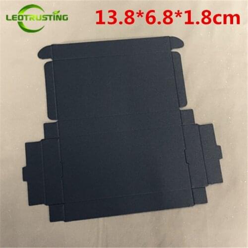 Leotrusting 50pcs 13.8*6.8*1.8cm Large Blank Black Paper Box Black Cardboard Paper Gift Packaging Box Handmade Wedding Paper Box
