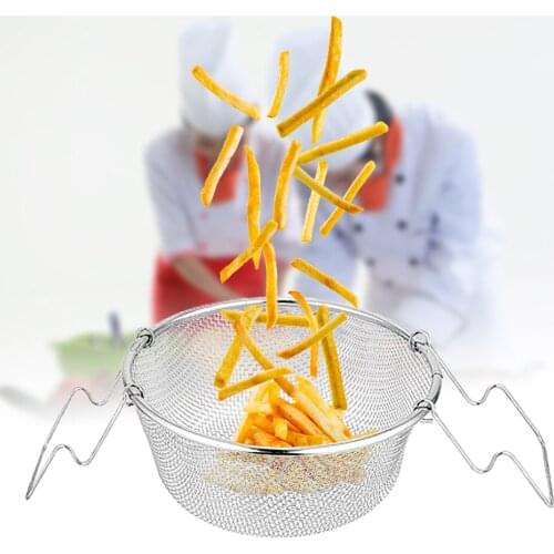 Stainless Steel Frying Basket Portable Fried Basket Commercial Household Filter Basket Fries Chicken Wings Fried Basket Snack