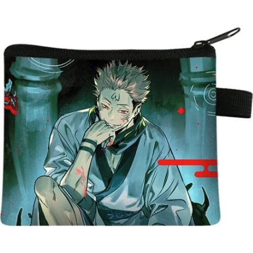 Anime Jujutsu Kaisen Yuji Itadori Small Wallet Student Boys Girls Short Wallet Card Bag Multifunction Coin Key Storage Bags