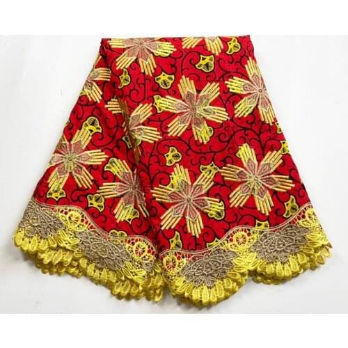 Fashion Newest design African Wax lace Fabric High Quality Guipure Lace Fabric 2021 Ankara Wax Lace For Women Dress