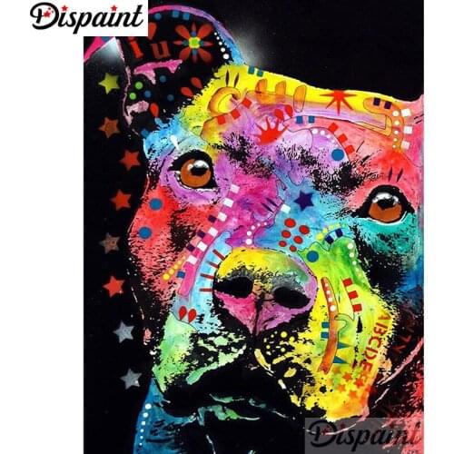 Dispaint Full Square/Round Drill 5D DIY Diamond Painting "Color dog scenery" Embroidery Cross Stitch 5D Home Decor A01021