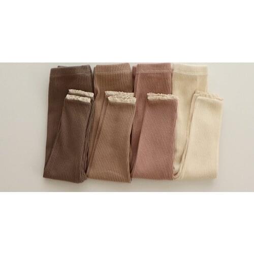 2021 autumn Korean new girls' baby fashionable lace girl pants elastic Bottoms Pants kids clothes girl pants