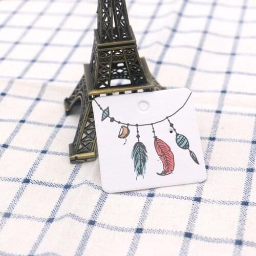 Fashion New Arrive Jewelry Display Cards Tags Wholesale 200pcs/lot 5x5cm Vintage National Style Earring Packing Card