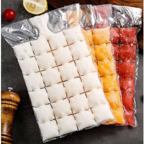 10pcs/pack Ice Cube Mold Disposable Self-Sealing Ice Cube Bags Transparent Faster Freezing Ice-making Mold Bag Kitchen Gadgets