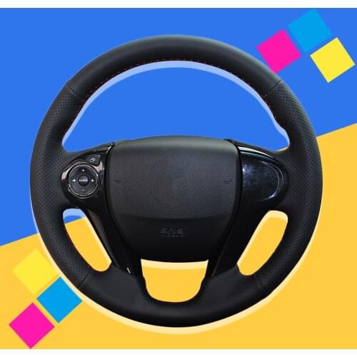 Auto Braid On The Steering Wheel Cover for Honda Accord 9 2013-2017 Crosstour 2013 2014 2015 Hand Stitched DIY Car Wheel Covers
