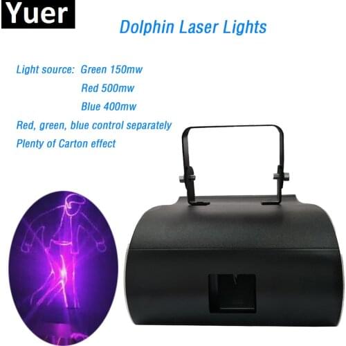 1W RGB Full Color Dolphin Laser Lights Stage Laser Light Professional Club Dancing Laser Show System Disco Party Light DMX512
