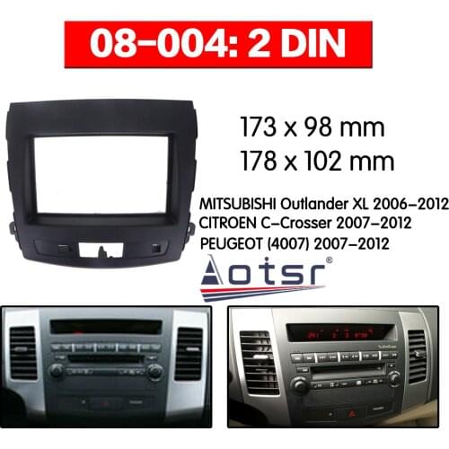 Car Radio frame Audio Fascia For MITSUBISHI Outlander XL/CITROEN C-Crosser PEUGEOT (4007) 2007+ Car Stereo Radio Fascia Panel