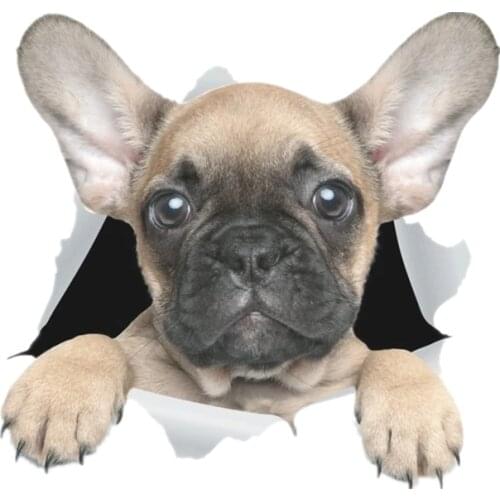 S41028# Various Sizes PVC Self-adhesive Decal Brown French Bulldog Car Sticker Waterproof Auto Decors on Bumper Rear Window