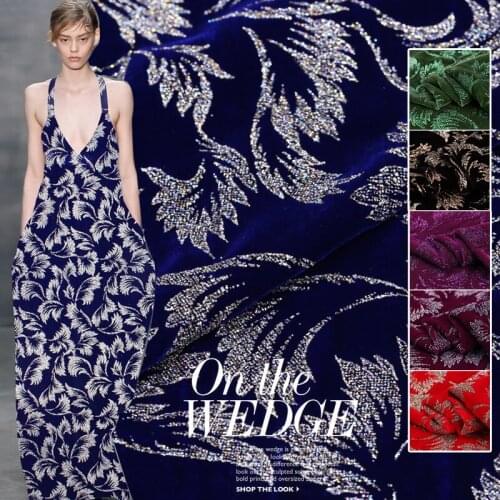 Mulberry Silk Burnt-out Rayon Fabric Bronzing Qiao Velvet Thickening Soft Delicate Breathable Comfortable Dress Long Skirt Cloth