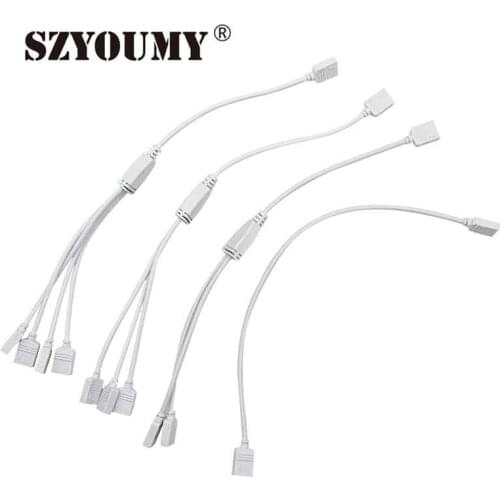 SZYOUMY Free Shipping 5pcs Led Strip Connector Cable 30cm Length 1 To 1 2 3 4 5050 LED SMD RGB Strip Spliter