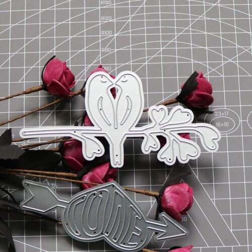 Bird Branches Arrow Frame Background Metal Cutting Dies Stencils Die Cut for DIY Scrapbooking Album Paper Card Craft