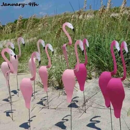 Tuin Decoratie Kleurrijke Swirl Vogels Bewegen Met De Wind Creatieve Flamingo Outdoor Yard Opgericht Meubels 23Cm Versiering