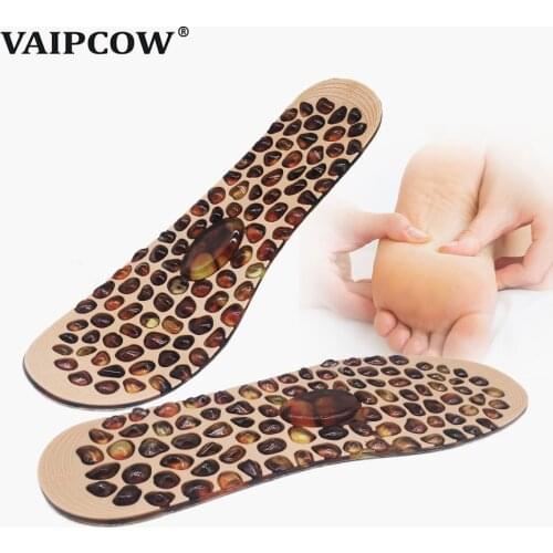 VAIPCOW Unisex Foot Massage Insole Soft Rubber Cobblestone Therapy Acupressure Pad For Shoes Heated Feet Massager Insoles