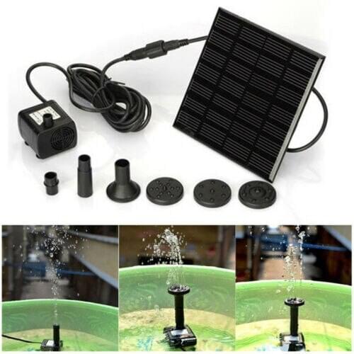 Solar Powered Water Pump Panel Kit Lotus Leaf Floating Pump Water Fountain Pump For Pool Garden Pond Watering Submersible Pumps