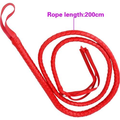 Adult Games Role Cosplay PU Leather Long Whip 2M Spanking Paddle Sex Toys for Couples