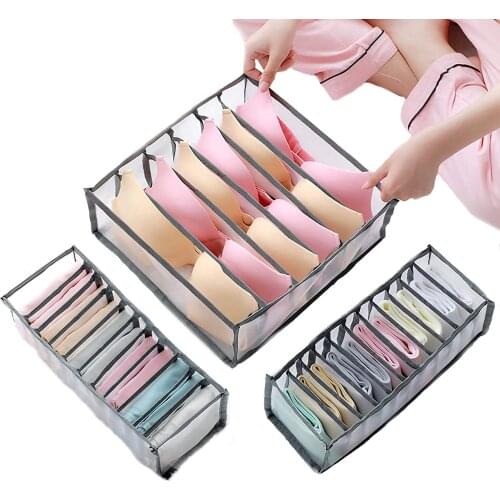 Underwear Storage Box, Drawer Divider, Foldable Closet Storage Box With 6/7/11Compartments, for Underwear, Bra, Socks and Tie