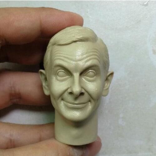 Blank Hot 1/6 Scale Smile Version Mr Bean Head Sculpt Unpainted