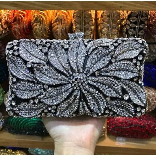 Women purple/gold/silver wedding party Crystal Evening bag clutch Purse wallet bags Handbag Formal Dinner Bridal Clutches Bags