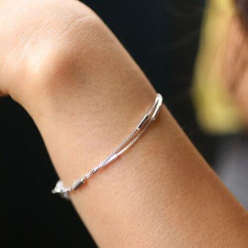 Womens Bracelets For Girls Silver Chains 925 Jewelry 2021 Couple Charms Galactic Friendship Luxury Sterling Silver Double Box