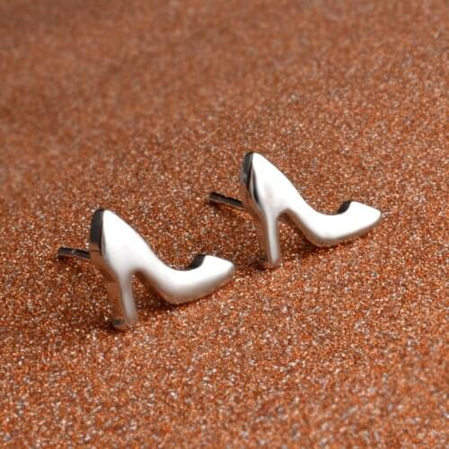 Pendientes mujer earrings Nightclub high-heeled shoes design earing silver color stud oorbellen women jewelry