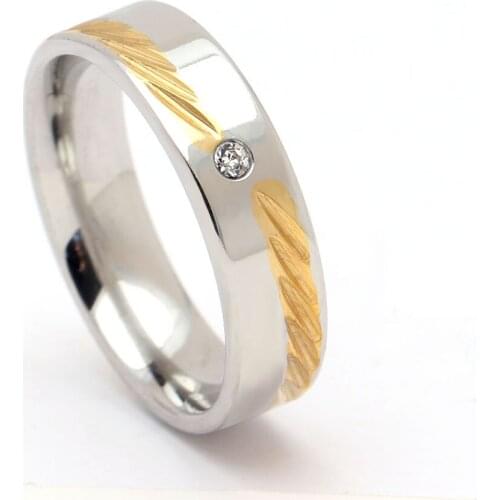 2019 Top Quality Fashion Ring Simple Cubic Zirconia Lovers Rose Gold Color Wedding Engagement Ring Jewelry Full Sizes Wholesale