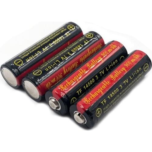 4pcs/lot TrustFire 14500 3.7V 900mAh Lithium Battery Rechargeable Batteries with PCB Protection Board For Flashlights Torch