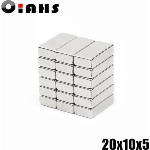 5pcs 20x10x5 Neodymium Magnet 20*10*5 mm N35 NdFeB Block Super Powerful Strong Permanent Magnetic imanes Block