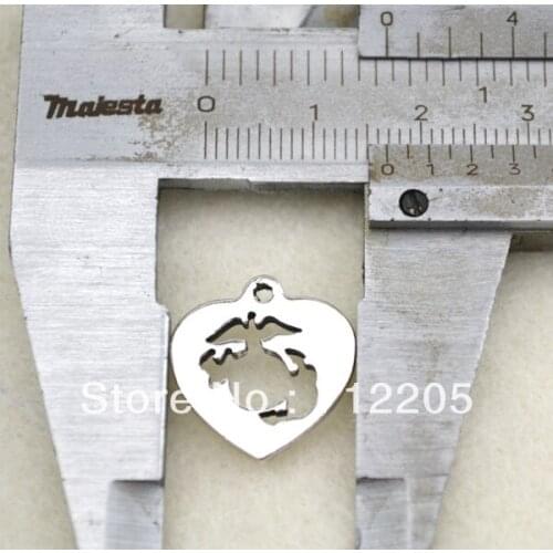 New 50pcs a lot fashion cheap EGA heart charm with the eagle cut out jewelry accessory