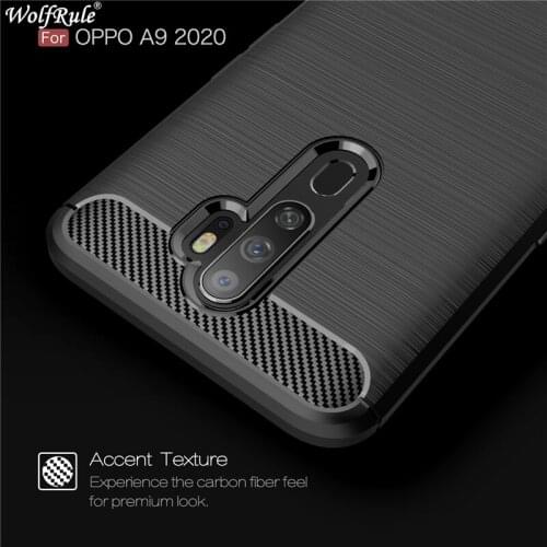 Case For Oppo A9 2020 Case Shockproof Bumper Carbon Fiber Cover For Oppo A9 2020 Phone Case For Oppo A9 A5 2020 Fundas Wolfrule