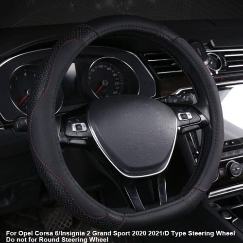 Car Auto Steering Wheel Cover Wrap For Opel Corsa 6 / Insignia 2 Grand Sport 2020 2021 D Type Steering Wheel Car Styling