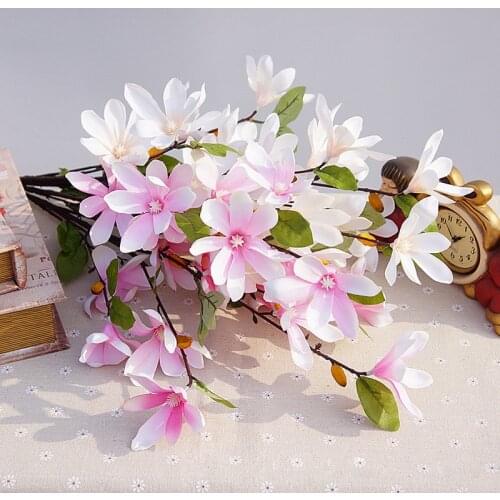 Artificial silk Magnolia Fake Flower Fleur Artificielle Wedding Home Decor Party accessory Flores decoracion para bodas