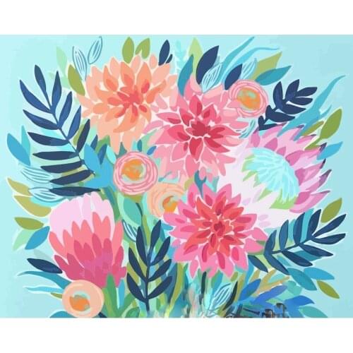 RUOPOTY Paint By Numbers For Adults Kids Flowers DIY HandPainted Oil Painting Cartoon Picture Gift Home Wall Decor