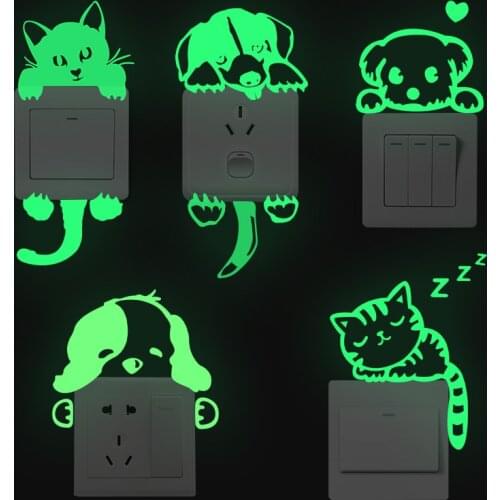 Creative Switch Luminous Stickers Home Room Decoration Kids Rooms Home Decor Fluorescent Vinyl Mural Art Wall Stickers
