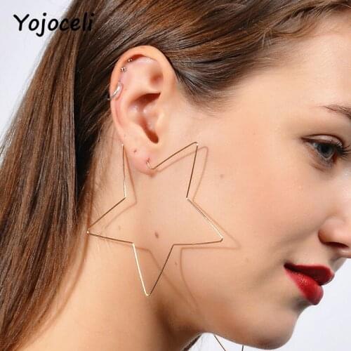 Yojoceli Star shape circle earrings round women accessories Fashion heart gold female accessories