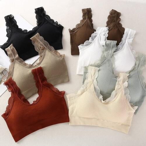 Lace bear thread wrap tube top underwear seamless beautiful back comfortable vest style bra women girls training bra