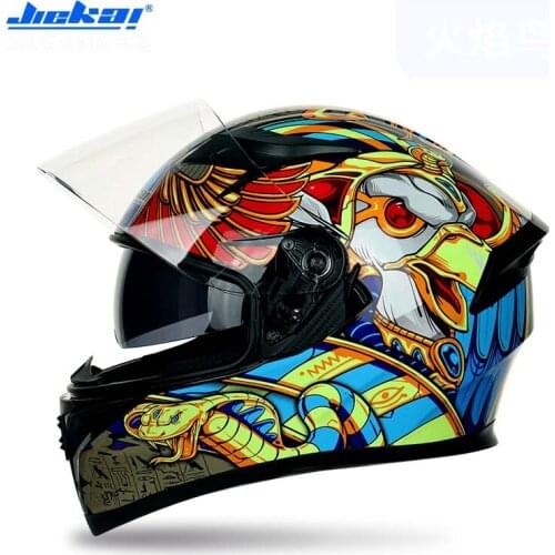 New Flamingo JIEKAI Double Lens Motorcycle Helmet for men Knight Full Face Motorbike motocross moto Helmets Size M L XL XXL