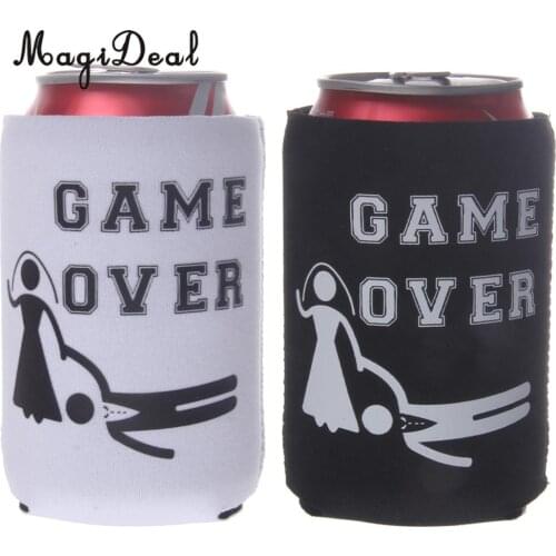 Set of 2pcs GAME OVER Beer Tin Can Cooler Sleeve Holder Party Favor