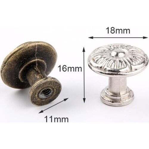 2021 New 4 Pieces Round Single Hole Small Handle Golden Bookcase Door Drawer Knob Handles Alloy Antique Pulls