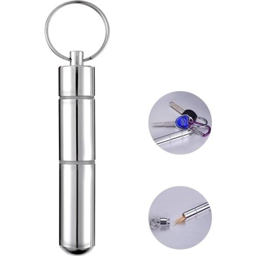 1pcs Durable Stainless Steel Portable Toothpick Holder Rustproof Stand Outdoor Household Travel Seal Storage Container Box Case