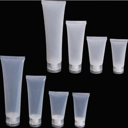 Clear/white portable travel tube squeeze cosmetic container cream lotion plastic bottle,convenient and easy to use20/30/50/100ml