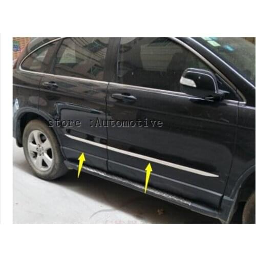 Steel Bright Door Body Molding Streamer Cover Trim 4pcs For Honda CRV CR-V 2007-2011 2008 2009 2010