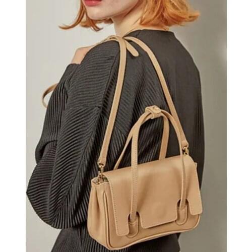 Solid PU Leather Small Handbag Women Adjustable Thread Shoulder Crossbody Bags Fashion Female Luxury Tote Casual Top-Handle Bags