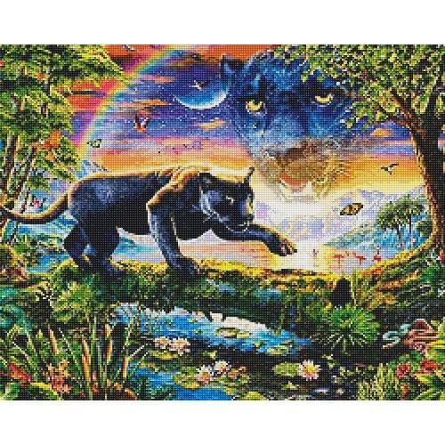 Tiger 5D DIY Full Round diamond paint Cartoon Painting Embroidery Animal Diamond art Craft Cross Stitch Home Decoration Painting
