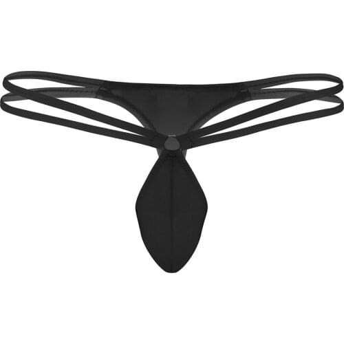 Mens Sissy Sexy Panties Male Jockstraps Mini Coverage Double Waist Straps G-String Low Rise Bugle Pouch Thongs T-Back Underwear