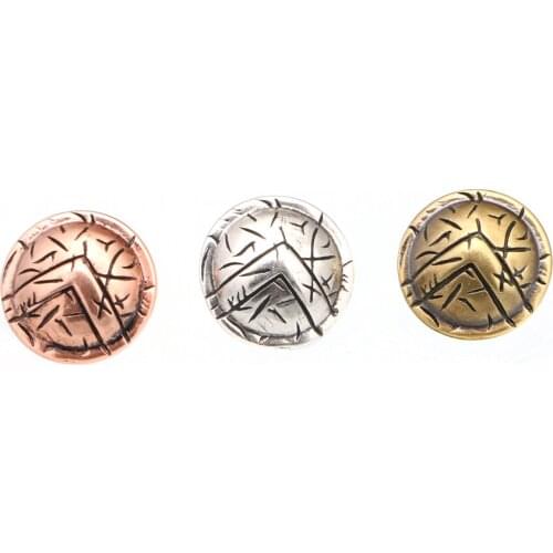 Mestylish Vintage Bronze Ancient Silver Checkered Irregular Pattern Bracelet Accessories Bead Fit Men‘s Jewelry