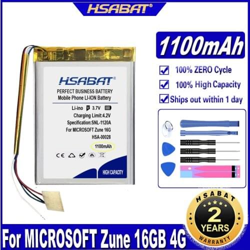 X814398-001 1100mAh Battery For MICROSOFT Zune 16GB 4G 8G Flash 4GB Flash 8GB HSA-00001 HSA-00003 HSA-00005 HSA-00026 HSA-00028