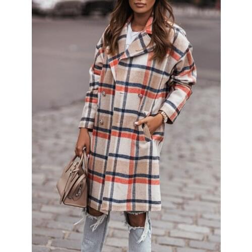 ZENGHUILIN Women's Plaid Coats
