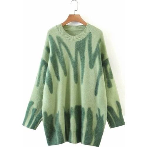 European and American Womens 2020 Autumn New Two-color Tie-dye Sweater Womens Winter Sweaters 2020